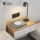 AMYRA: two floating nightstands, each 50 cm, in Gold Oak / White