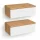 AMYRA: two floating nightstands, each 50 cm, in Gold Oak / White