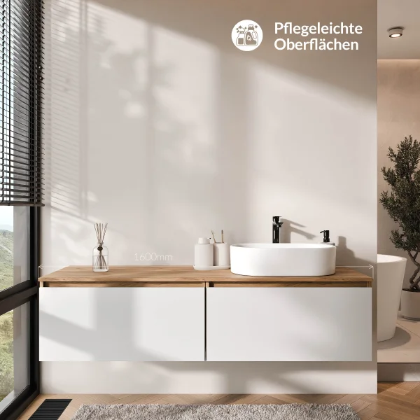 ARISA Double Vanity 160 cm with a 55 cm Ceramic Countertop Sink