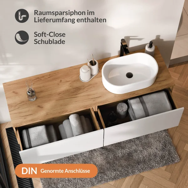 ARISA Double Vanity 160 cm with a 55 cm Ceramic Countertop Sink