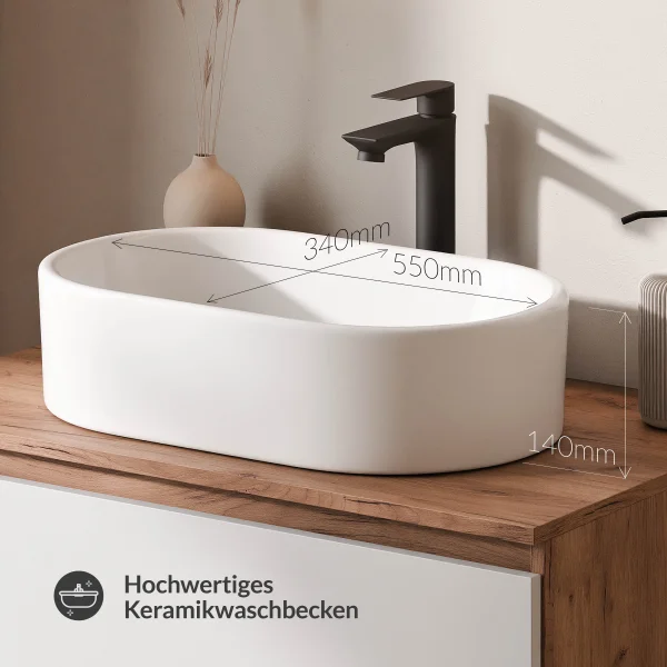 ARISA Double Vanity 160 cm with a 55 cm Ceramic Countertop Sink