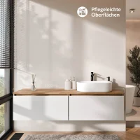 Lavabo doppio ARISA da 160 cm in bianco con lavabo da...
