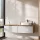ARISA Double Vanity Unit, 160 cm, in White Ribbed, with a 55 cm white ceramic countertop sink