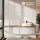 ARISA Double Vanity Unit, 160 cm, in White Ribbed, with a 55 cm white ceramic countertop sink