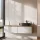 ARISA Double Vanity Unit, 160 cm, in White Ribbed, with a 55 cm Black Ceramic Countertop Sink