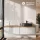 ARISA Double Vanity Unit, 160 cm, in White Ribbed, with a 55 cm Black Ceramic Countertop Sink