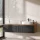 ARISA Double Vanity Unit, 160 cm, in Black Ribbed with a 55 cm White Ceramic Countertop Sink