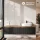 ARISA Double Vanity Unit, 160 cm, in Black Ribbed with a 55 cm White Ceramic Countertop Sink