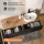 ARISA Double Vanity Unit, 160 cm, in Black Ribbed with a 55 cm White Ceramic Countertop Sink