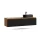 Meuble-lavabo double ARISA 160 cm, noir strié, avec une vasque en céramique noire de 55 cm
