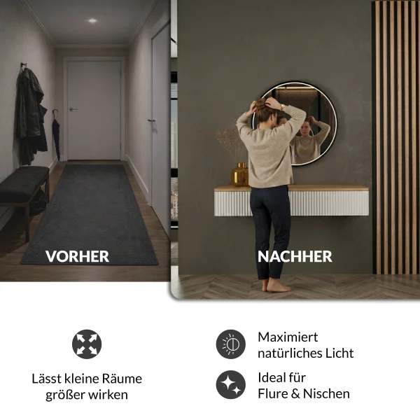 AMYRA Konsolentisch 100 cm mit LED Spiegel VELUNA 60 - 100 cm