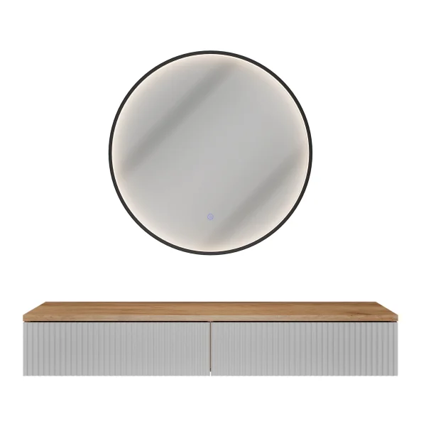 AMYRA Konsolentisch 100 cm mit LED Spiegel VELUNA 60 - 100 cm