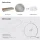 Tavolino AMYRA da 100 cm in rovere dorato / bianco con specchio LED AUBE da 80 cm