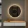 Table console AMYRA 100 cm en chêne doré / blanc avec miroir LED NOVA 60 cm