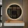 Table console AMYRA 100 cm en chêne doré / blanc avec miroir LED NOVA 80 cm