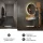 Table console AMYRA 100 cm en chêne doré / blanc avec miroir LED NOVA 80 cm