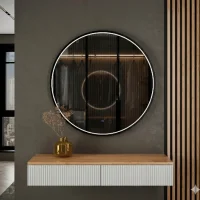 Table console AMYRA 100 cm en chêne doré /...