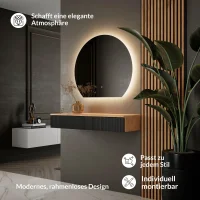 Mesa consola AMYRA de 100 cm en roble dorado / negro con...