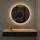 Table console AMYRA 100 cm en chêne doré / noir avec miroir LED NOVA 60 cm