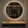 Table console AMYRA 100 cm en chêne doré / noir avec miroir LED NOVA 80 cm