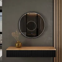 Mesa consola AMYRA de 100 cm en roble dorado / negro con...