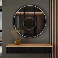 Mesa consola AMYRA de 100 cm en roble dorado / negro con...