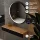Table console AMYRA 100 cm en chêne doré / noir avec miroir LED VELUNA 80 cm