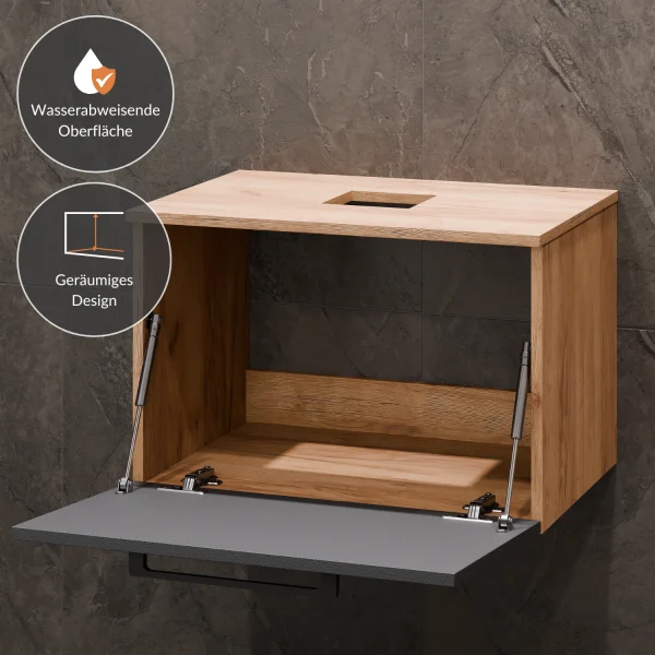 ASTRA Waschtischunterschrank 60 cm mit Midischrank und LED Spiegel