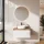 Set di mobili da bagno ARISA - Con specchio a LED NOVA e lavabo da appoggio in ceramica da 42 cm