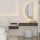 AMYRA: comodino sospeso da 50 cm con toletta da 100 cm in rovere dorato / nero