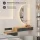 AMYRA: comodino sospeso da 50 cm con toletta da 100 cm in rovere dorato / nero