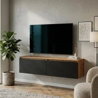 ARISA Living TV Board 160 cm in rovere dorato / nero