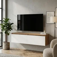 ARISA Living TV Board 160 cm in Gold Eiche / Weiß