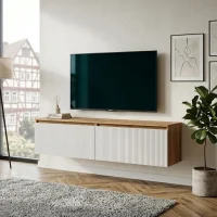 ARISA Living TV Board 160 cm in Gold Eiche / Weiß...