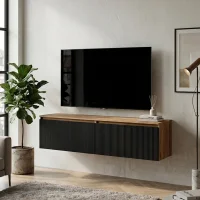 ARISA Living TV Board 160 cm in Gold Eiche /  Schwarz...