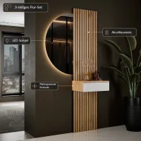 AMYRA Entryway Set, 50 cm, in Gold Oak / White, NIVORA...