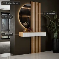 AMYRA Entryway Set, 100 cm, in Gold Oak / White, NIVORA...