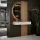 AMYRA Entryway Set, 100 cm, in Gold Oak / White, NIVORA Mirror & Acoustic Panel