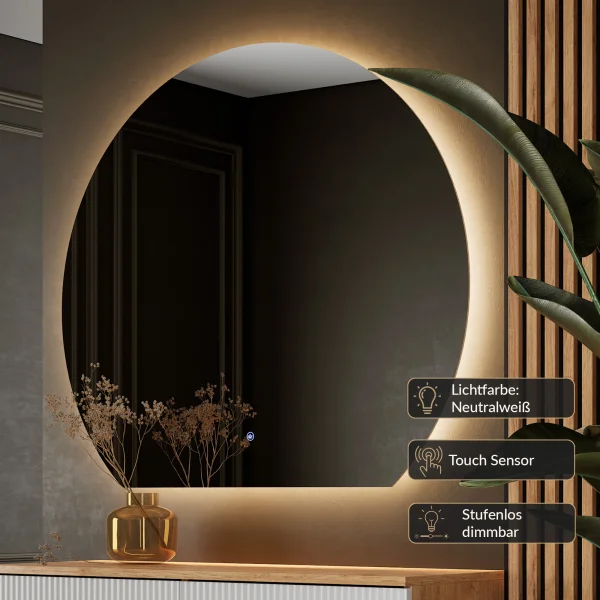 Ensemble de vestiaire AMYRA 100 cm en chêne doré / blanc, miroir AUBE et panneau acoustique