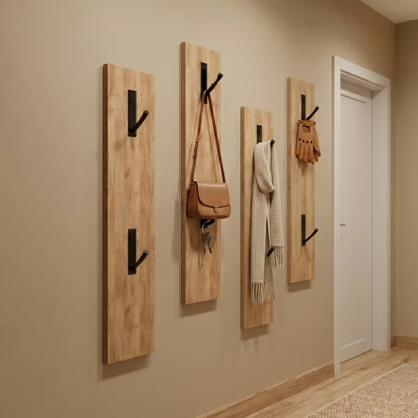 OSSA Wardrobe Panel in Gold Oak, Set of 4