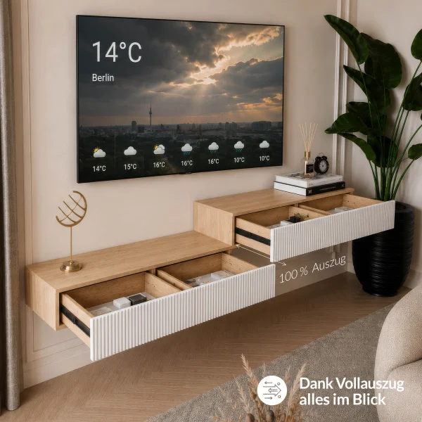 AMYRA TV Konsolentisch 2x 100 cm - hängend