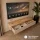 AMYRA TV Console Table, 100 cm, in Gold Oak / White - Wall-Mounted