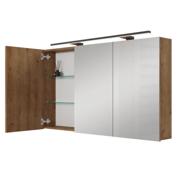 ARIA 120 cm Mirror Cabinet, with or without lighting, available in various colors