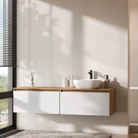 Lavabo doppio ARISA da 160 cm, bianco, con due lavabi da...