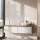 Lavabo doppio ARISA da 160 cm, bianco, con due lavabi da appoggio in ceramica bianca da 42 cm ciascuno