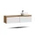 Lavabo doppio ARISA da 160 cm, bianco, con due lavabi da appoggio in ceramica bianca da 42 cm ciascuno