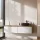 Lavabo doppio ARISA da 160 cm, bianco, con due lavabi da 42 cm ciascuno in ceramica nera