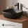 Lavabo doppio ARISA da 160 cm, bianco, con due lavabi da 42 cm ciascuno in ceramica nera
