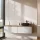 ARISA Double Vanity, 160 cm, in White Ribbed, with two black ceramic countertop sinks, each 42 cm