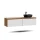 ARISA Double Vanity, 160 cm, in White Ribbed, with two black ceramic countertop sinks, each 42 cm